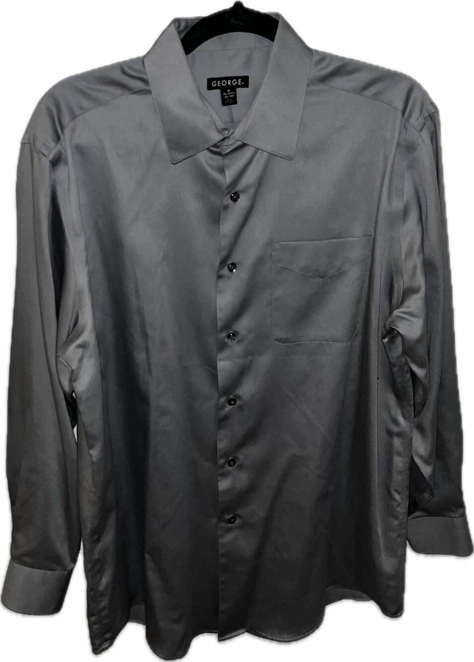 George Long Sleeve Dress Shirt Size 15-15.5 32-33 Grey Stone